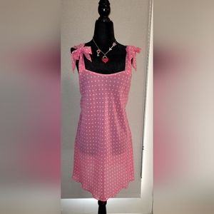 BARBIE BABY DOLL PINK SHEER POKA DOT 💗 INTIMATE GOWN or SLIP DRESS. Size Small